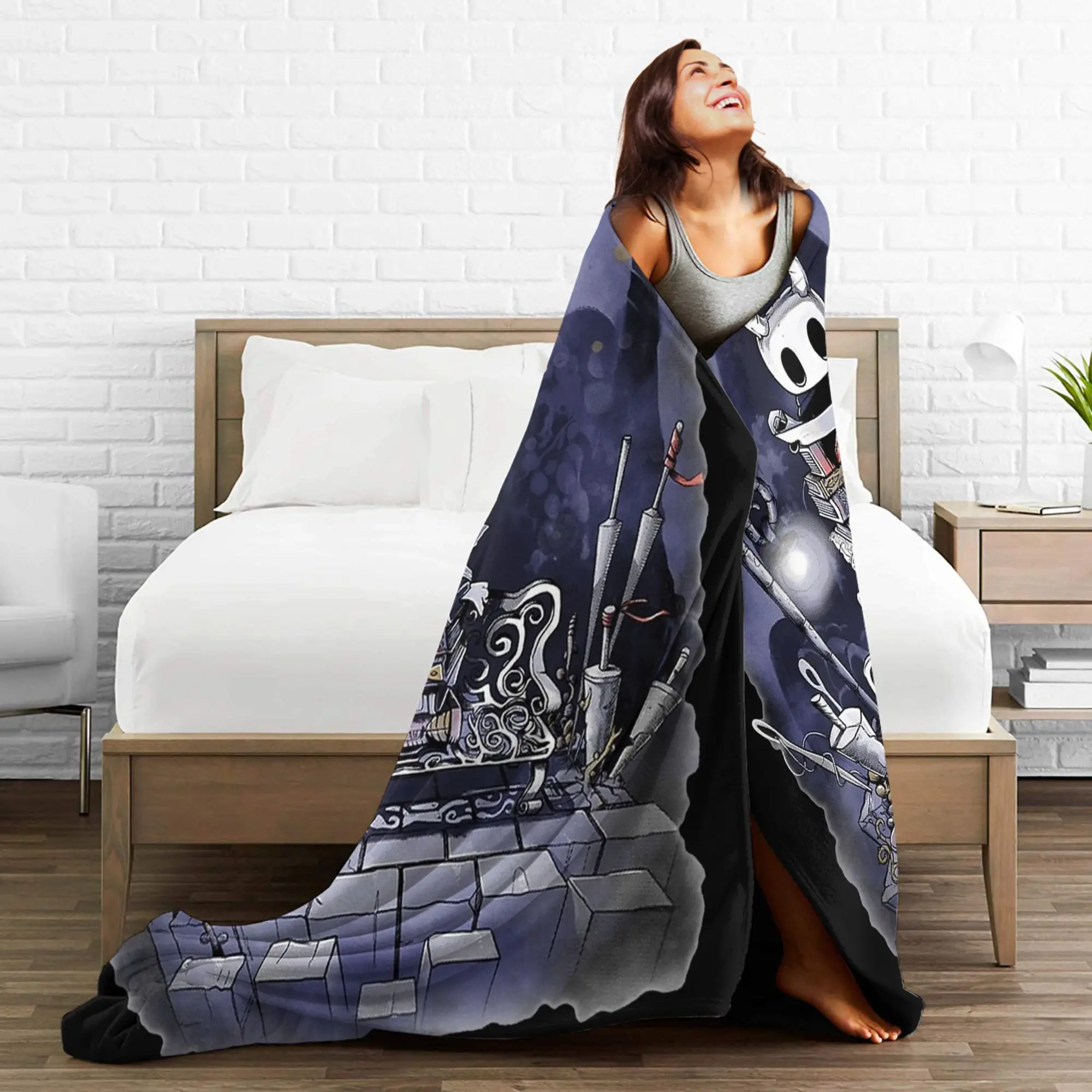 Hollow Knight Game Blanket Ghost Flannel Awesome Warm Throw Blanket for Home All Season,