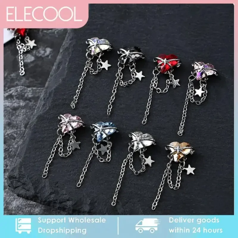 Alloy Nail Art Tassel Chain Shiny Star Silver Chain Nail Jewelry Three-dimensional Manicure Accessories Light Luxury Nail