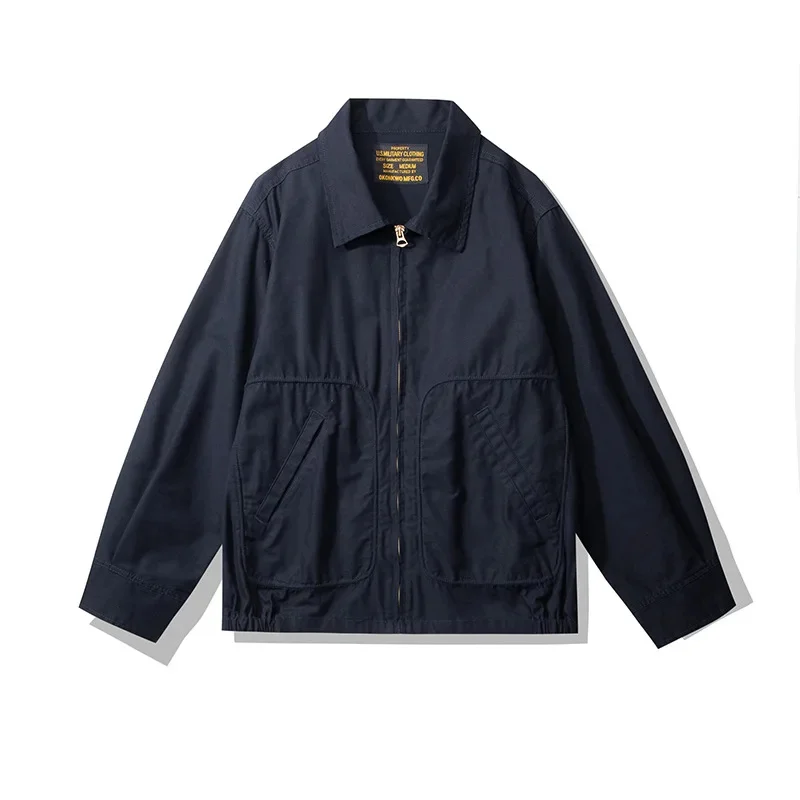 OKONKWO Men's commemorative edition solid color travel jacket TOUR JACKET horizontal Suga denim