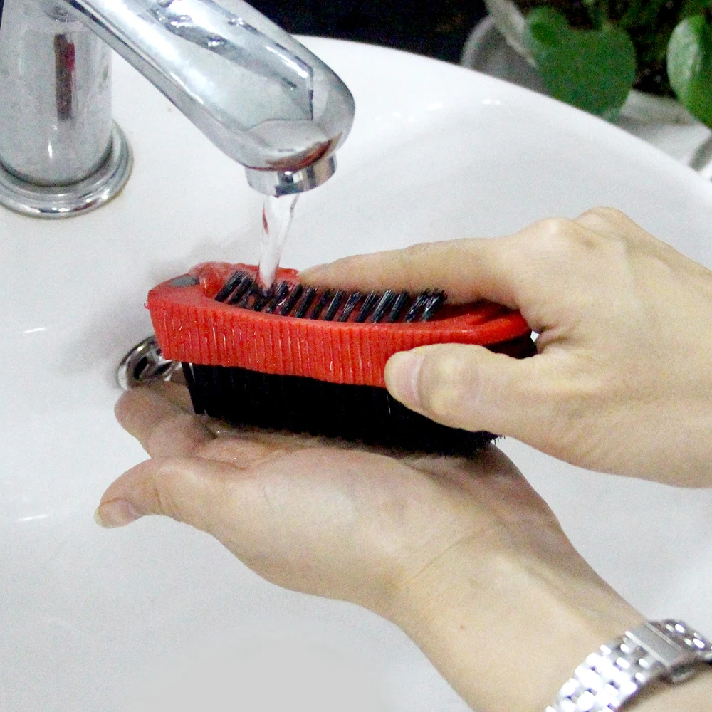 2 in 1 Multifunctional Cleaning Brush Nail Brush Hand Brush Gap Brush Kitchen Bathroom Countertop Floor Cleaning Tool Red Color
