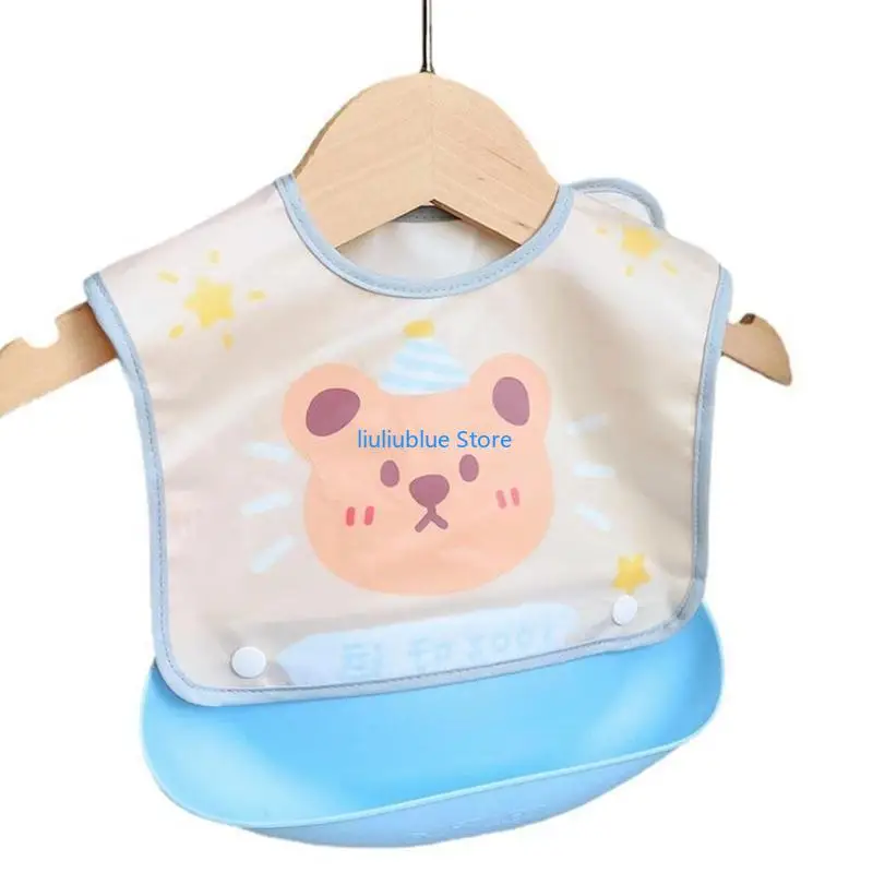

Feeding Bib with Catcher Pocket Travel Waterproof Bib Detachable Baby Bibs Lightweight Soft Baby Supply 62CF