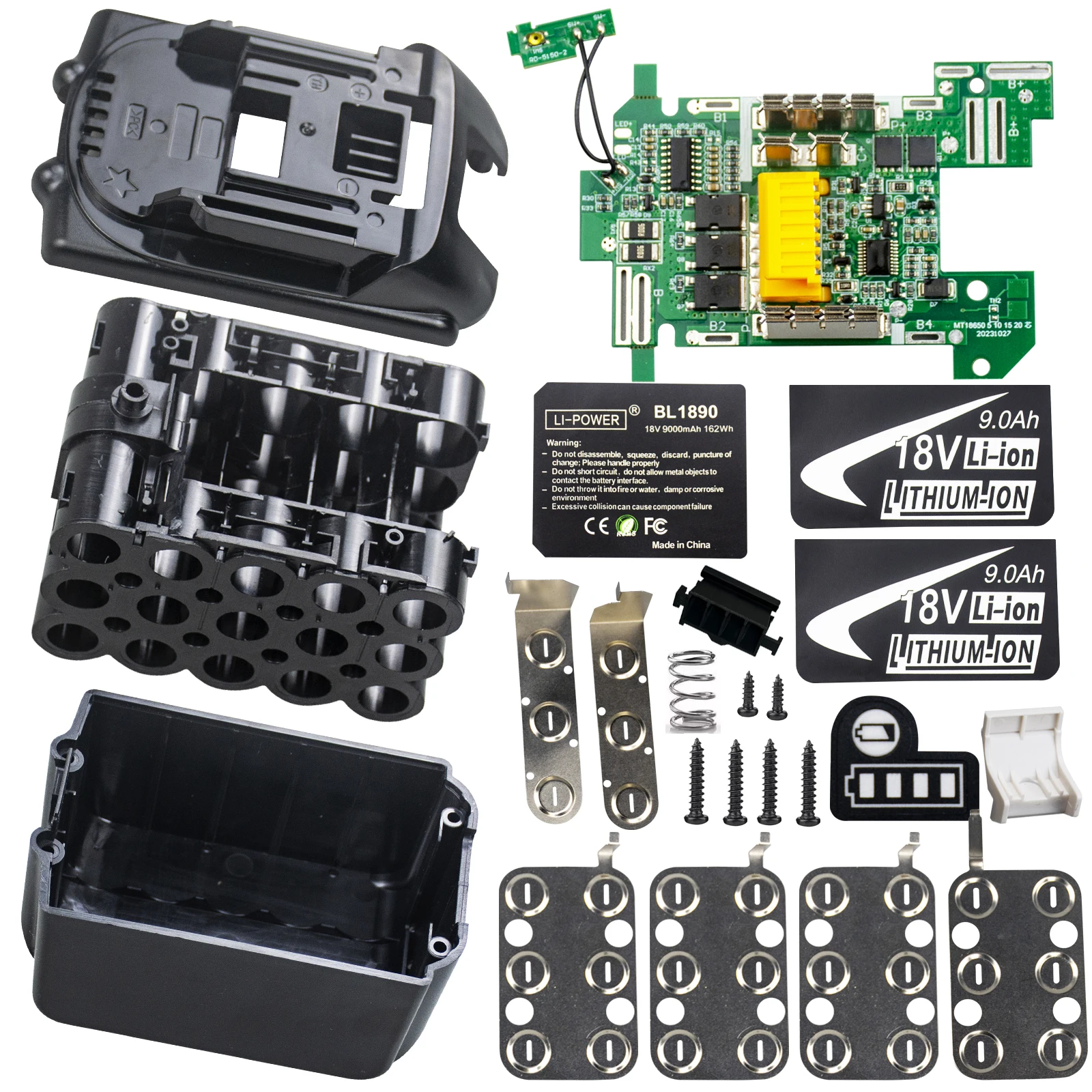BL1890 Li-ion Battery Case PCB Charging Protection Circuit Board Shell Box BL1860-15 For Makita 18V 9.0Ah Sticker Label Housing