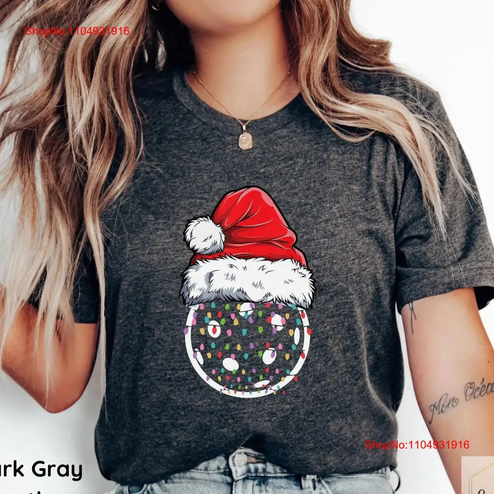 

Pickleball Christmas T Shirt for Player Couple Wife vintage Washed Stylish Soft Unisex Top For Everyday Wear Stretched