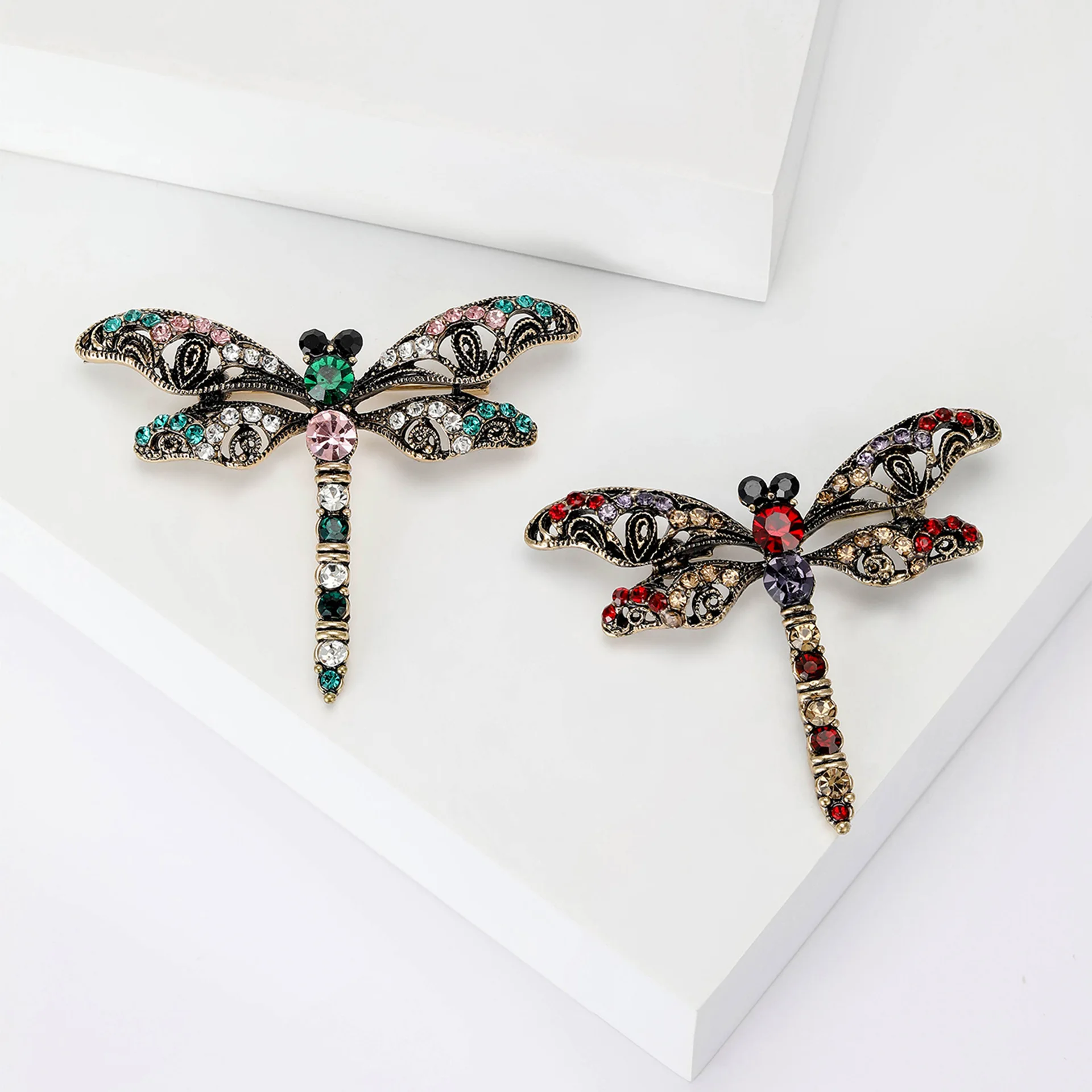 

Vintage Crystal Dragonfly Brooch Men's And Women's Insect Pins Are Available For Party Temporary Accessory Gifts