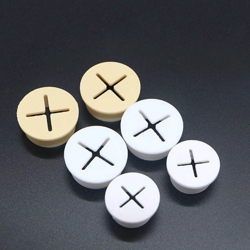 10 Cái Dây Cáp Grommets Nội Thất Lỗ Bìa cho Văn Phòng Bàn PC Giấu Cáp