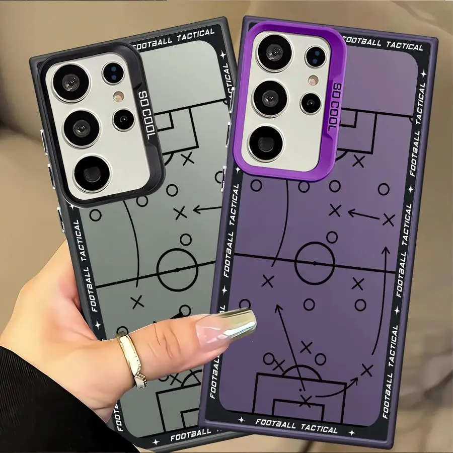Phone Cover Case for Samsung Galaxy S25 S25Edge S22 S23 Ultra S23 S21 S24 FE S20 Plus Note 20 Ultra Football Tactical Guidelines