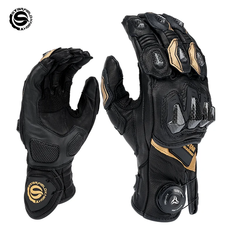 Star Field Knight Leather Motorcycle Gloves Touch Screen Guantes Moto Glove guantes luvas Protection Motorcycle Accessories