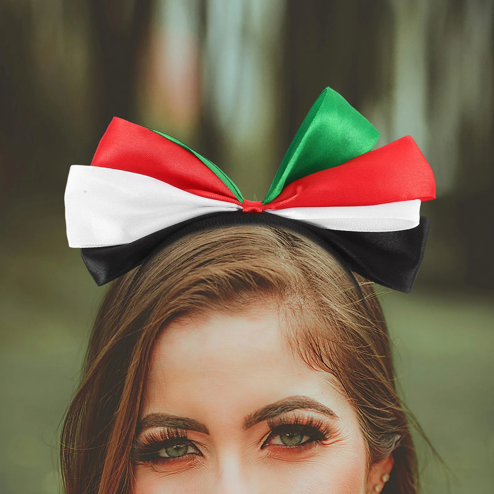

National Day Hair Accessories Bow Knot Headband Women Girls Decorative Hoop Headdress Party Supplies Anti Slip Hair Ornament