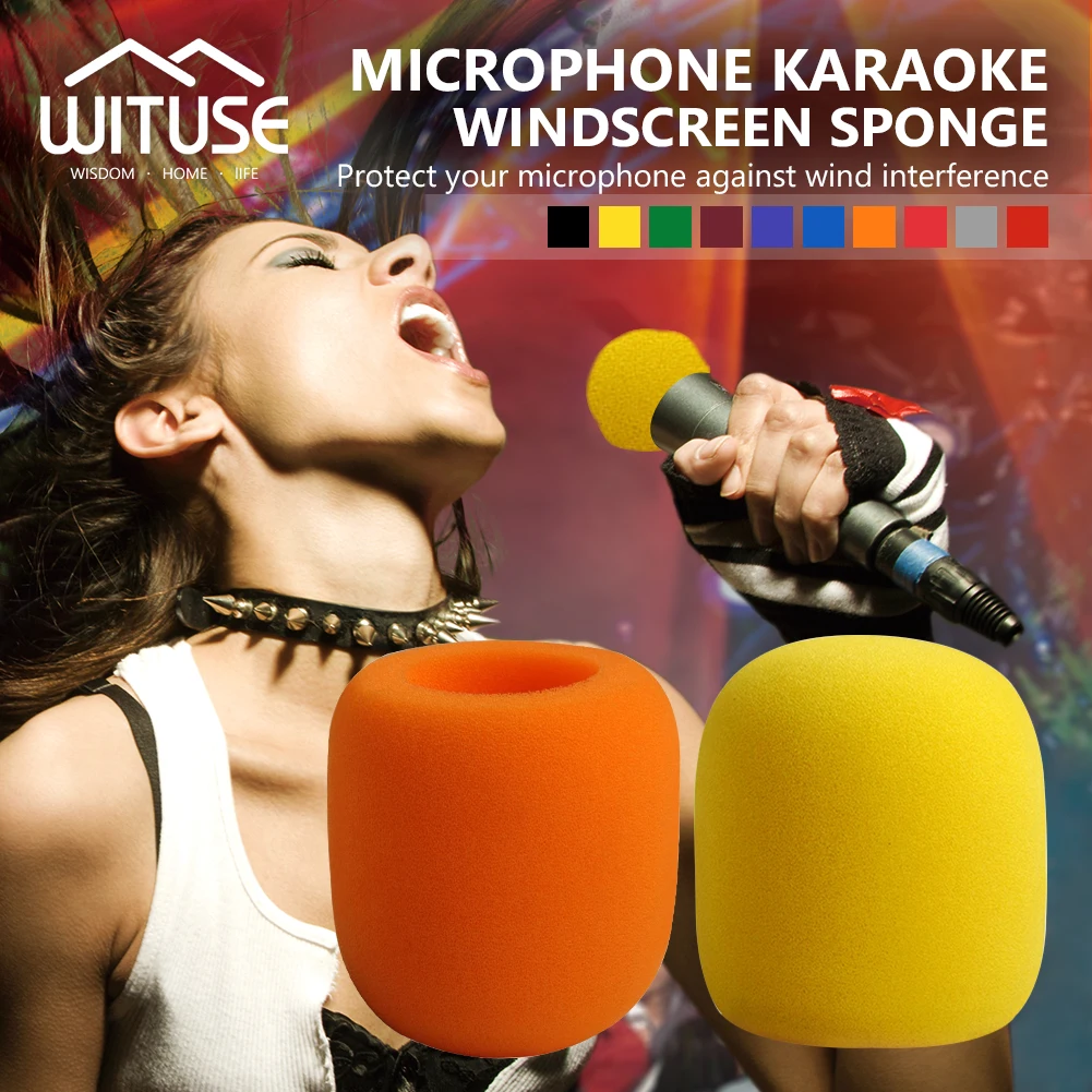 2 قطعة ميكروفون الزجاج الأمامي رغوة غطاء سميكة ميك يغطي رغوة ميك البوب تصفية ل مقابلة استوديو كاريوكي D (10 ألوان)