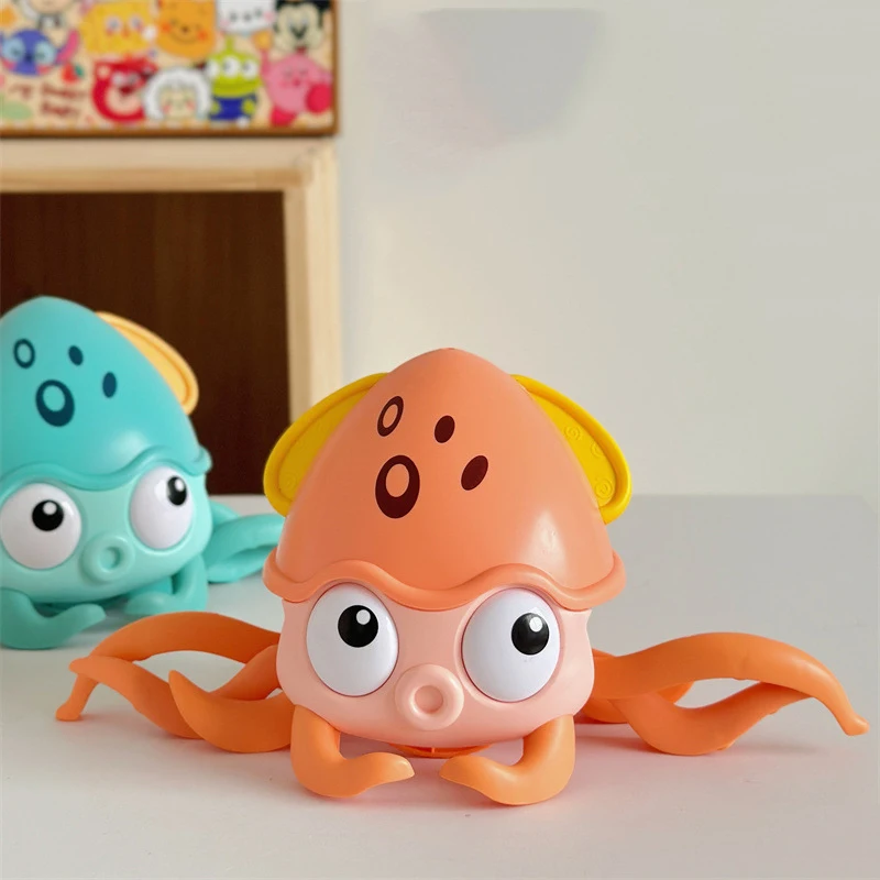 電動ダンシングタコおもちゃ、自動音楽ライトタコ、子供用クロールダンスおもちゃ自動障害物タコおもちゃ3年以上