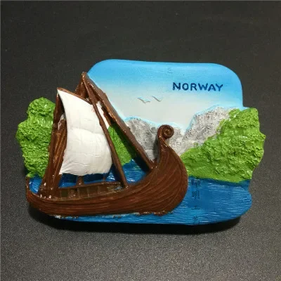 Norway Pirate Ship Tourism Souvenirs Fridge Magnets Home Decor Decoration