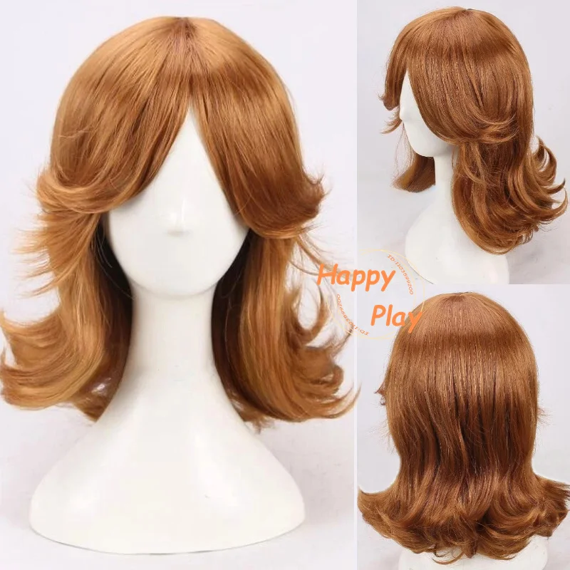 Anime Daisy Cosplay Wigs Brown Curly Daisy Princess Wigs Cosplay Women Heat Resistant Synthetic Costume Wigs Halloween Role Play