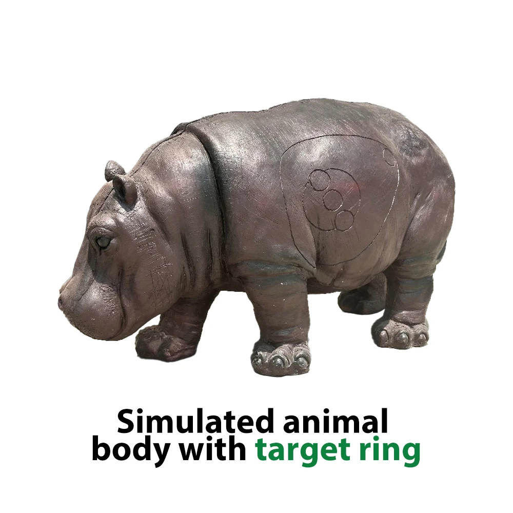 Durable Waterproof Realistic Outdoor Bow And Arrow Shooting Target Hippo Animal Target 3D Target