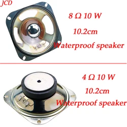1PCS 8 Ohm 10W 4 Ohm 10W 4 Inch Diameter 10.2cm 102MM Square 60MM Magnetic Transparent Waterproof Horn Speaker Buzzer