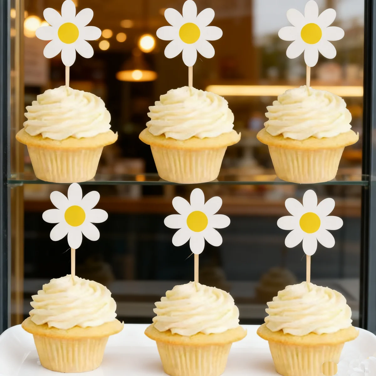 Birthday Cake Decoration Small Flower Label Plugin Baking Dert Decorative Sti Cold Di Fruit Fork Daisy White Flower Label