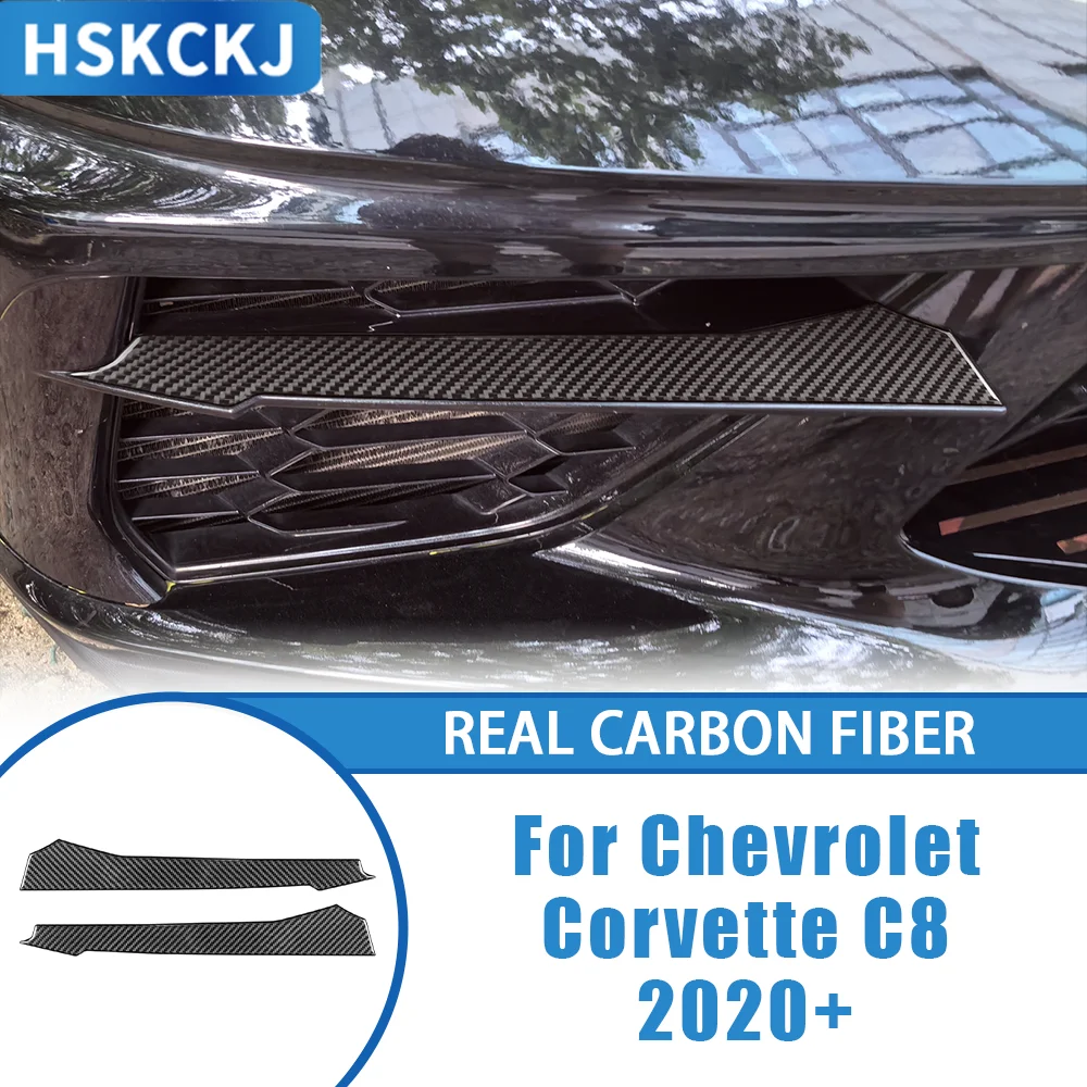 

For Chevrolet Corvette C8 2020+ Carbon Fiber Car Accessories Headstock Sides Air Vent Panel Interior Cover Tirm Modified Sticker