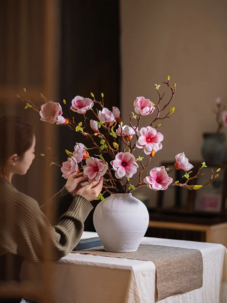 

Magnolia fake simulated flowers, living room arrangements, dried flower decorations, table bouquets