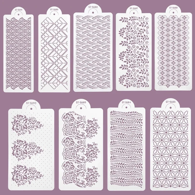 

Cake Template Embossed Plastic Mesh Pattern Spray Decoration Fog Mesh Stamp Wedding Birthday Decoration