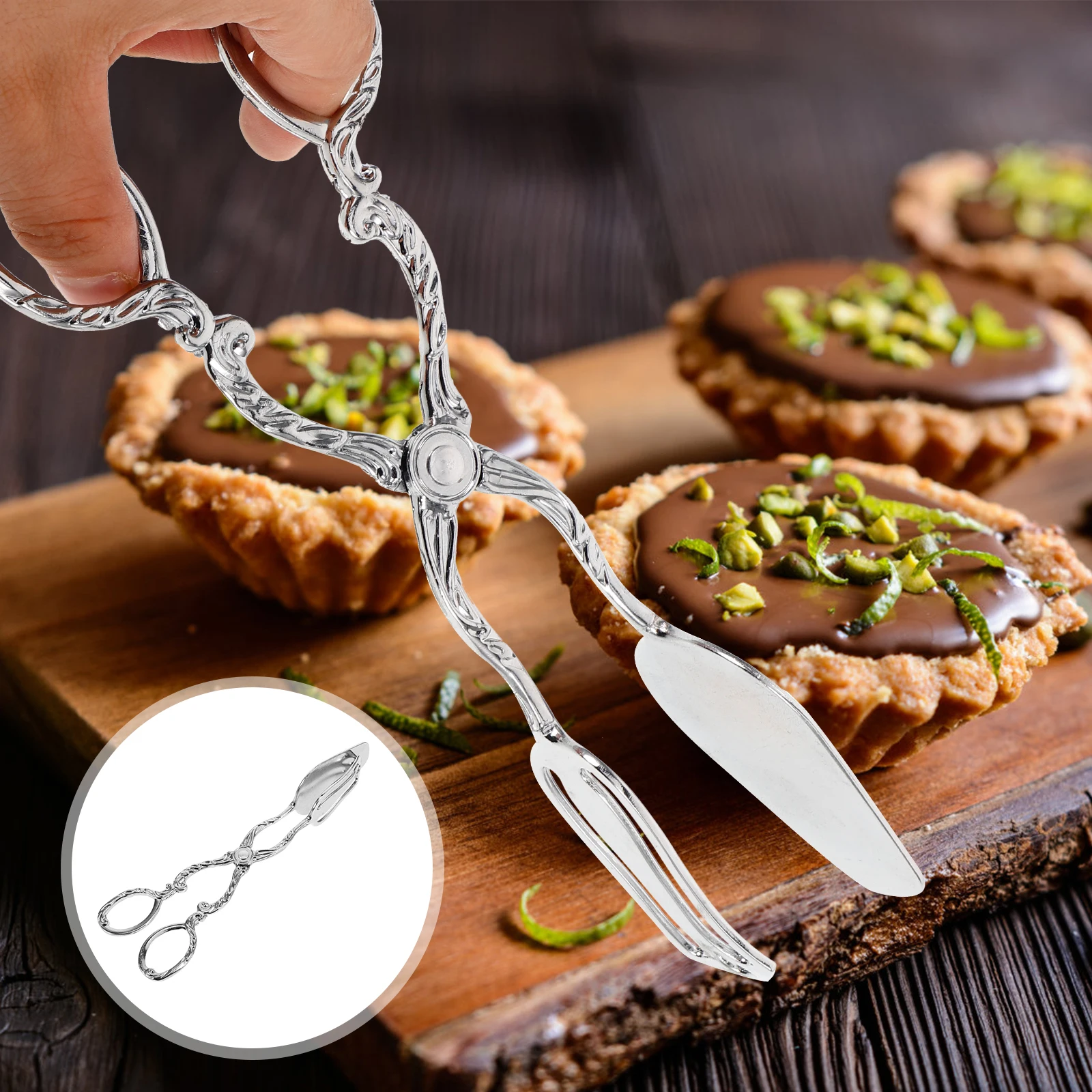 

Stainless Steel Buffet Serving Kitchen Food Tong Anti Slip Cooking Bbq Salad Steak Grilling Bread Camp Picnic Party Use Kitchen