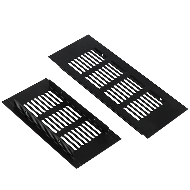 150 مللي متر الألومنيوم مستطيلة خزانة خزانة تنفيس الهواء مصبغة التهوية غطاء ل خزانة مكيف الهواء مصبغة غطاء أسود