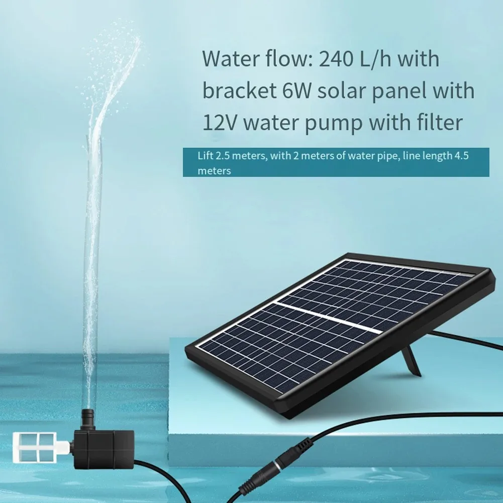 Solar-Wasserpumpenfilter, zirkulierend, 9V/10W, für Außenbereiche, Fischteichfilterung, Sauerstoff, Vogelbad, 12V Tauchpumpe, Aquarienzubehör – Detail 2