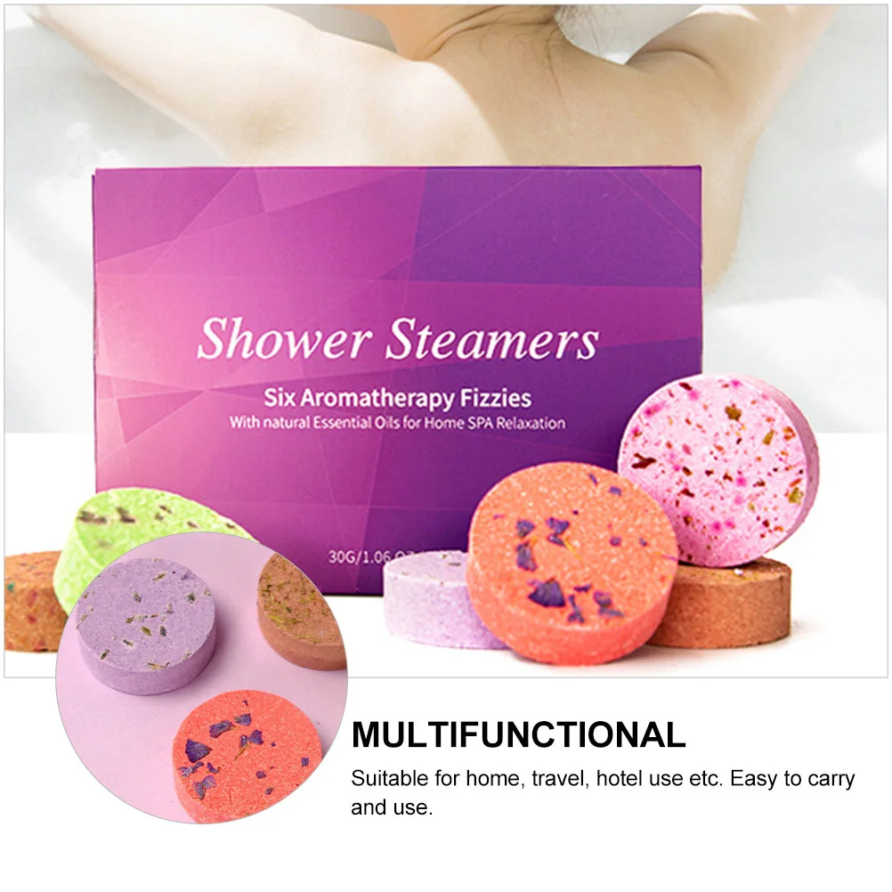 6 Pcs Aromatherapy Shower Tablets Women Bath Supply Soothing Steamer Home Sea ​​salt Bathroom Goods