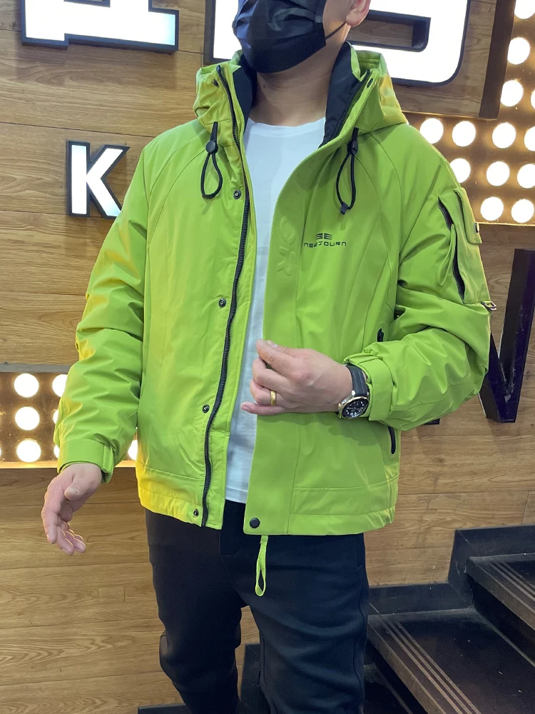 

Мужская зимняя куртка Thiened 90 из пуха, теплая, из полиэстера, с длинными рукавами, на молнии, повседневная, стильная