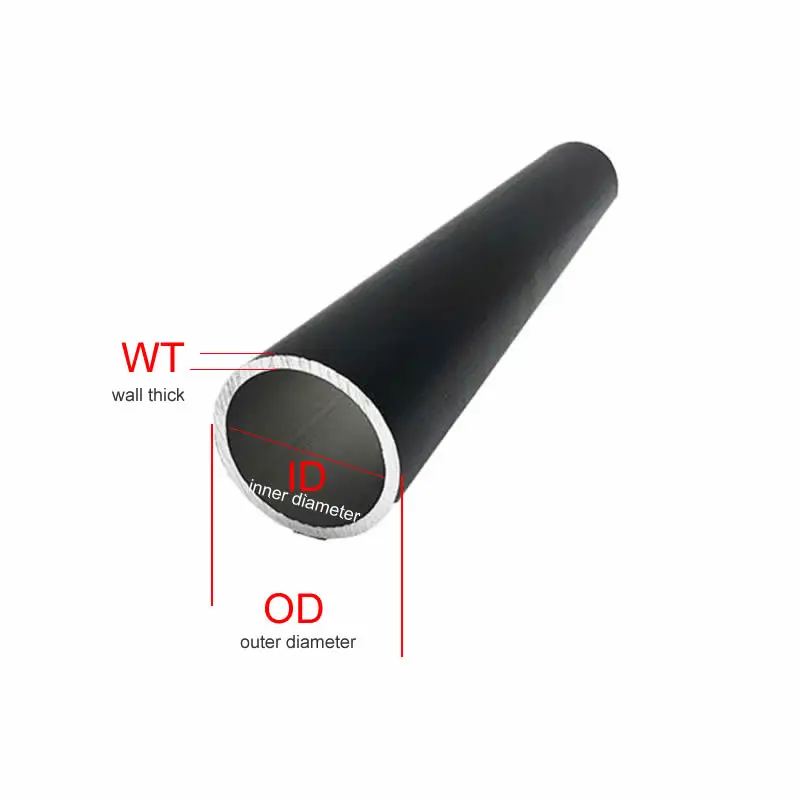 Black color aluminum pipe tube outer diameter 6mm to 30mm Hard straight aluminum pipe Painted surface tolerance 0.3mm