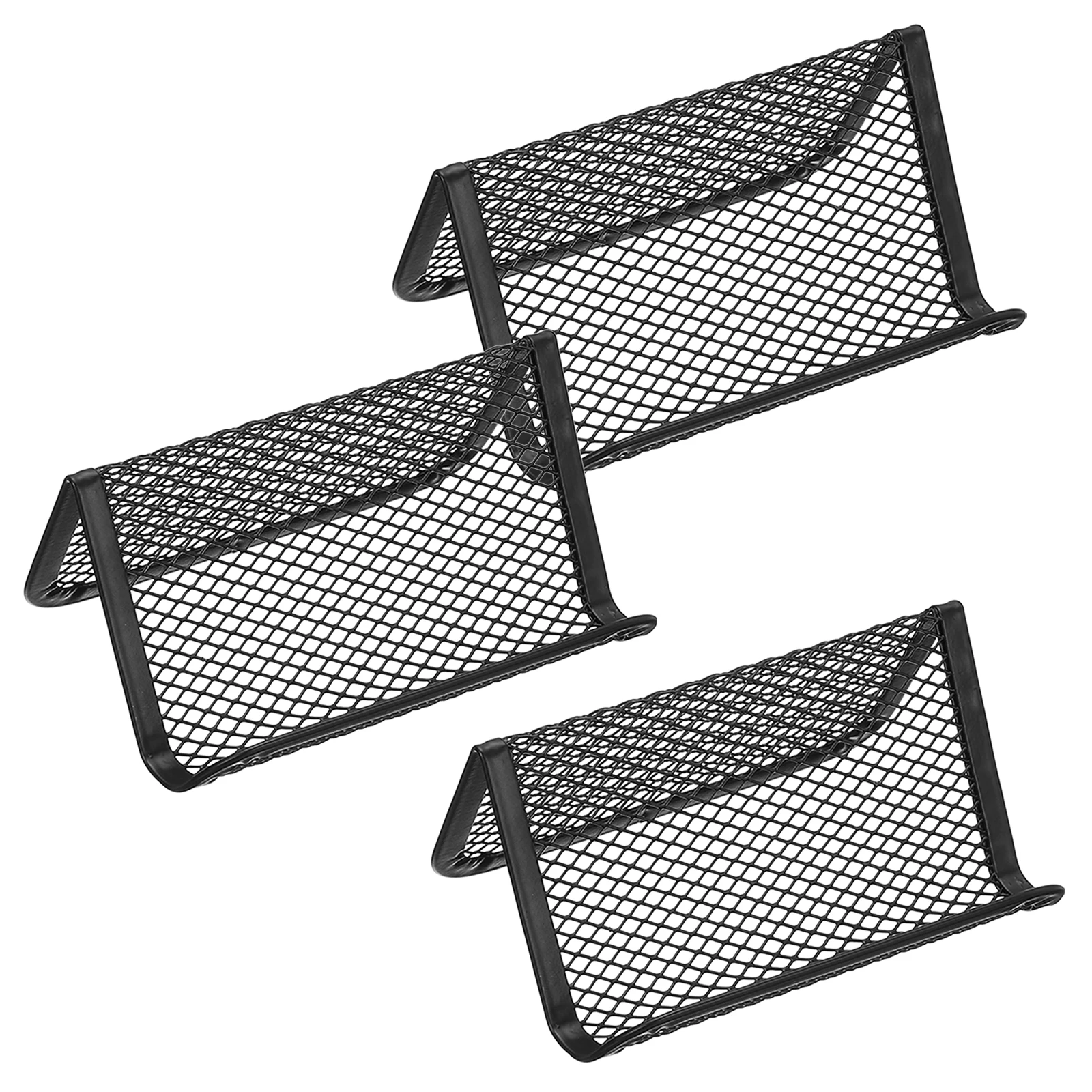 

3/6Pcs Metal Mesh Business Card Holder Desktop Business Card Display Stand Box Office Cards Holder Desk Shelf Storage Organizer