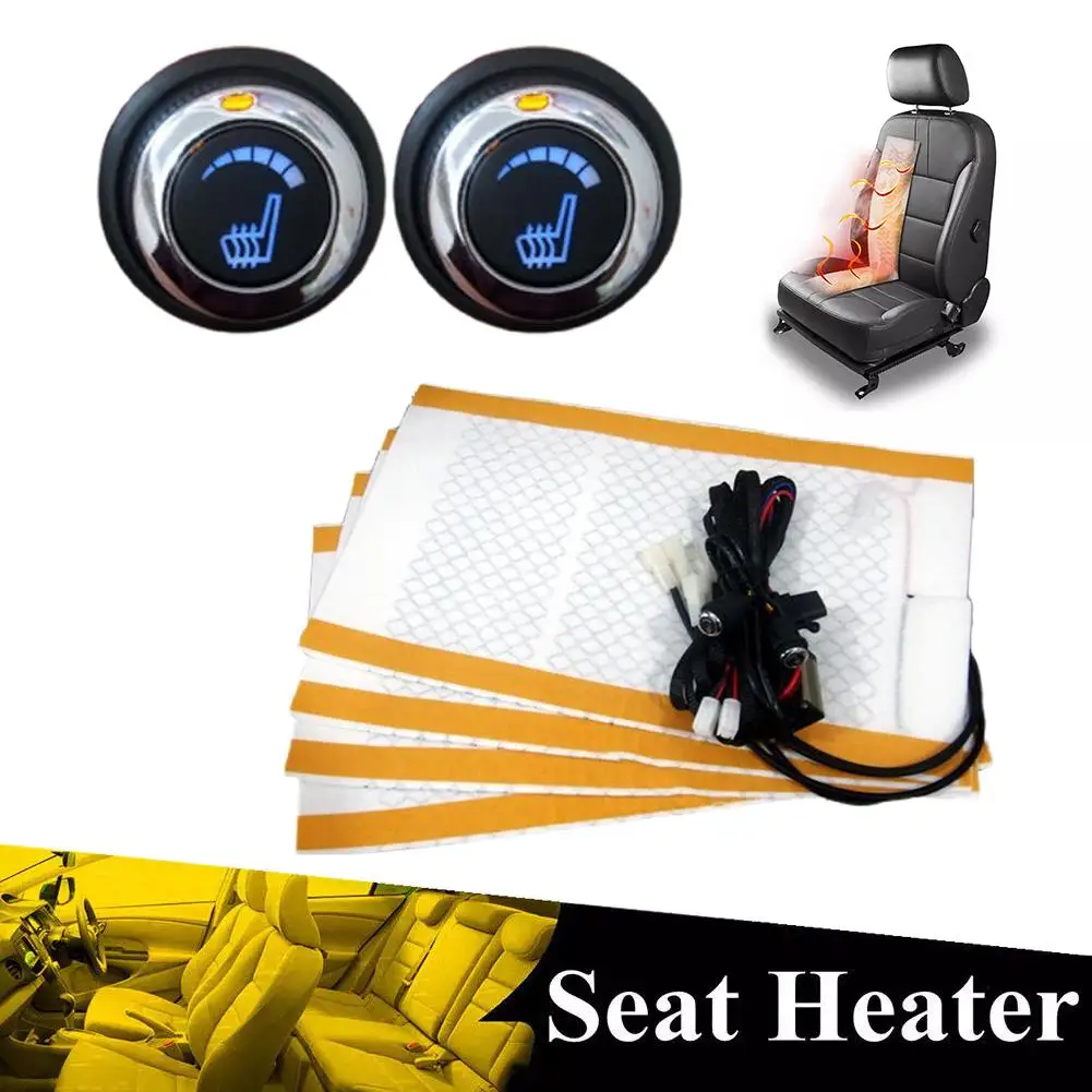 12v Universal Built-in Car Heater Kit Fit 2 S Wire Heating Round System Control Alloy Switch Fast 6-levels Pads U1o5