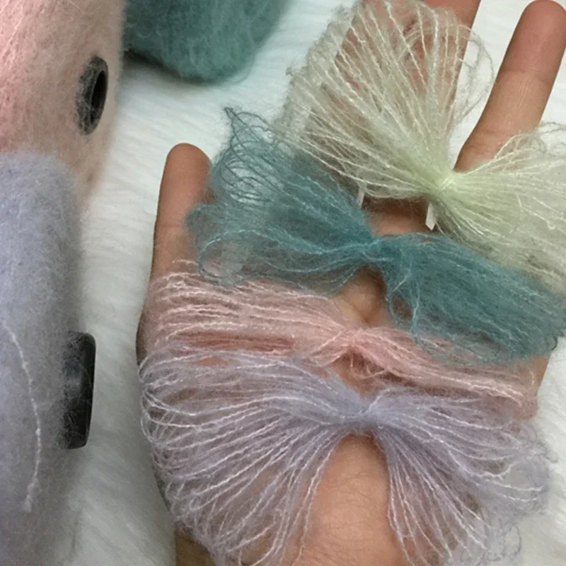 

500g Mohair Soft Wool Yarn for Knitting Thin Angora Crochet Thread DIY Baby Sweater Scarf Shawl Puffy Line Accessories Material