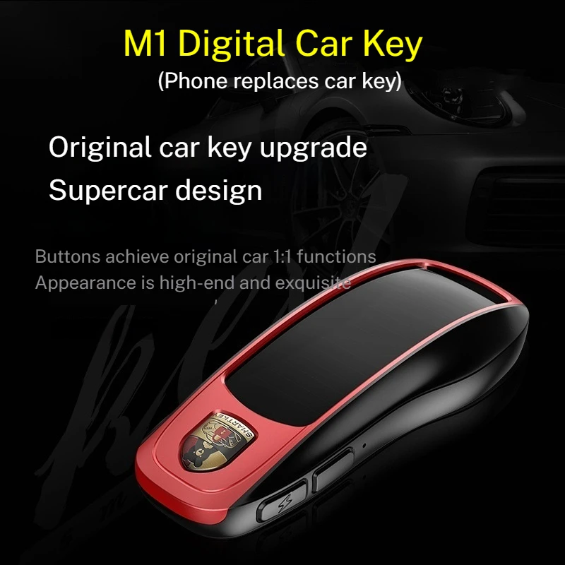 Clé de voiture numérique alimentée par l'énergie solaire type-c M1, entrée confortable, contrôle par application de téléphone portable pour Benz BMW Audi Toyota Honda BYD Tesla