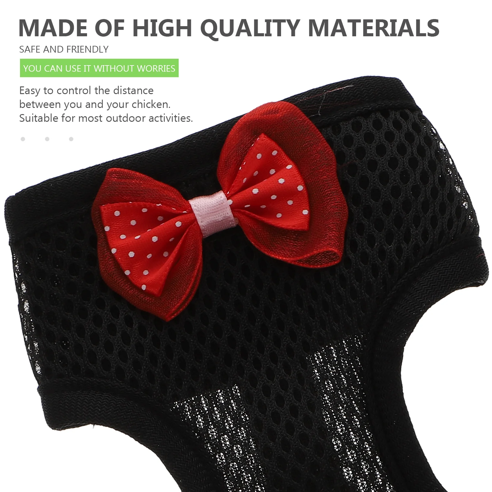 

1Set Chicken Harness and Leash Set Heavy Duty Pulling Rope for Rooster Pet Comfortable Vest Design Walking Aid