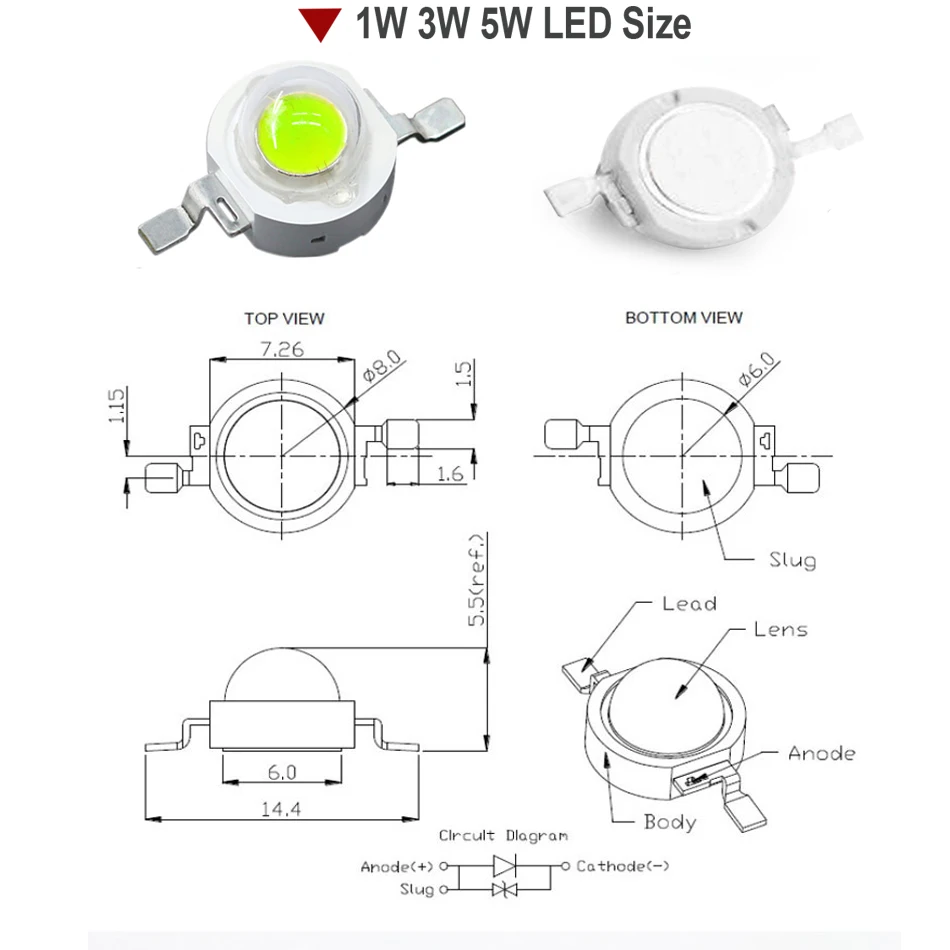 3W 480nm Ice Blue  Cyan 490nm High Power LED 3.2-3.6V 700mA Light Emitting Diode For DIY LED spotlight