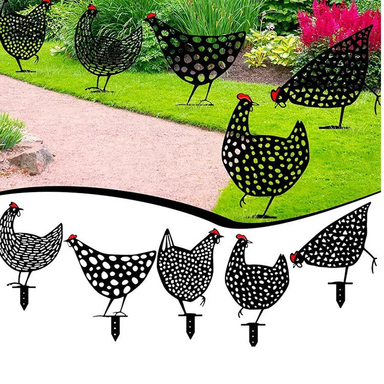 

Garden Decor Chicken Yard Art Outdoor Backyard Lawn Stakes Acrylic Hen Yard Decor Gift Easter Decorations Gardening Ornaments