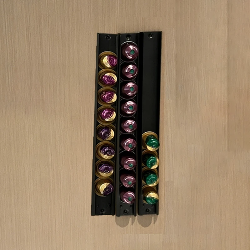 3PCS Coffee Storage Strip Portable Simple Coffee Capsule Holder Kitchen Magnetic Storage Rack Creative Metal Design Holders Set
