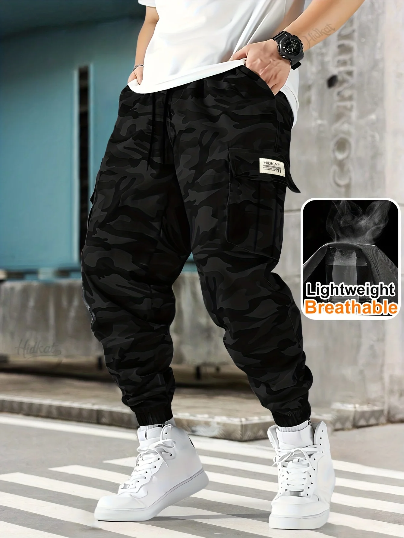 

[Модные камуфляжные брюки-карго] Мужские камуфляжные брюки-карго Мужские модные повседневные брюки стандартного кроя с карманом для активного отдыха