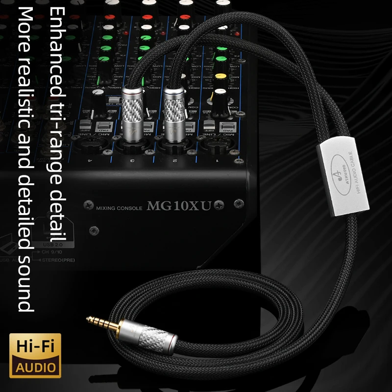 

Hi-end HiFi 4.4mm to Dual 6.5mm Cable OCC Core Fiber Gold Plated Plug 4.4mm Jack to 6.5mm TRS Jack Audio Cable