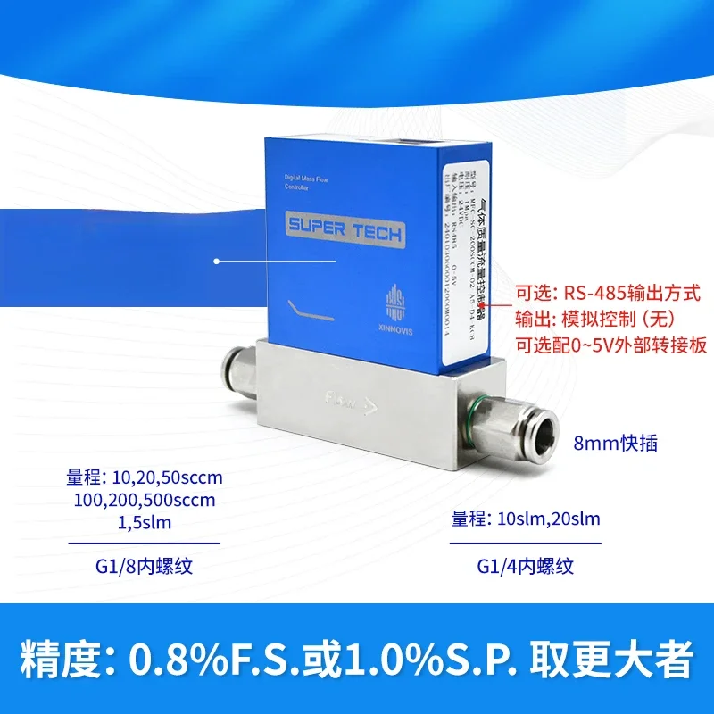 يمكن لجهاز التحكم في تدفق كتلة الغاز من سلسلة MFC-SC قياس مجموعة متنوعة من الغازات #3