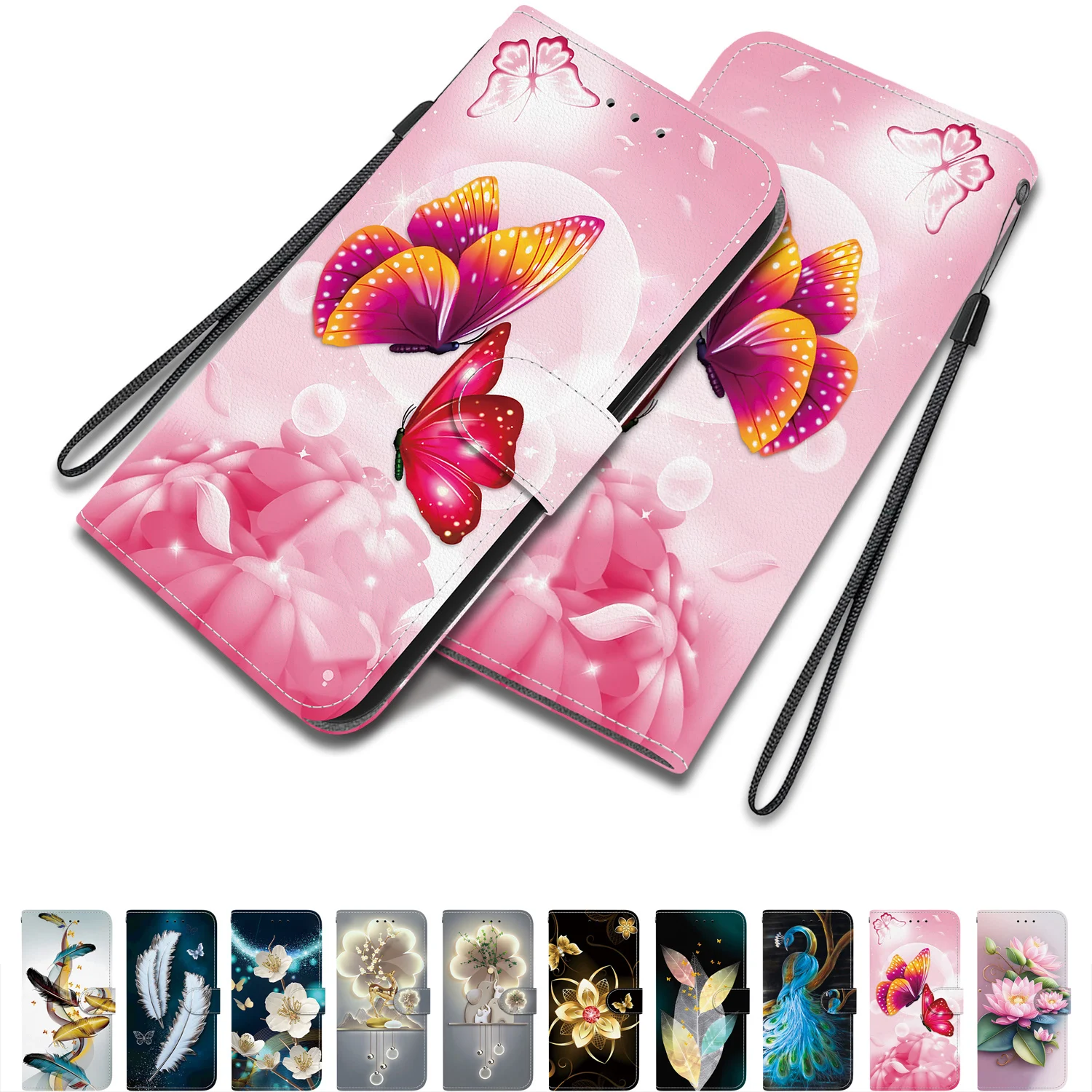 

Кожаный чехол-бумажник для телефона с откидной крышкой для Honor X70 X60i X50 GT Pro Play 70 Plus 9T 5G с слотами для карт