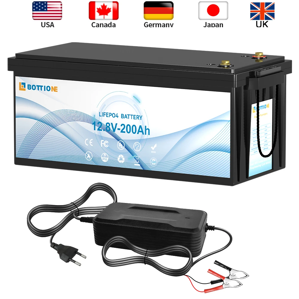 Imagem -03 - Bateria para Campistas Bateria para Carrinho de Golfe Off-road Off-grid Solar Energy Battery 12.8v 50ah 100ah 120ah 180ah 200ah ue Eua jp Lifepo4