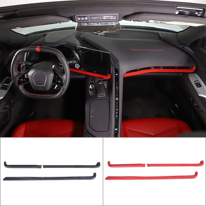 

ABS Carbon Fiber for Chevrolet C8 Corvette Z51 2020-2022 Accessories Car Console Dashboard Strip Cover Trim Sticker Car Styling