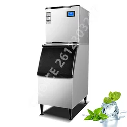 170-500kg/Day Upgraded Commercial Ice Maker Machine LCD Panel with Blue Light Stainless Steel Automatic Square Ice Maker Use