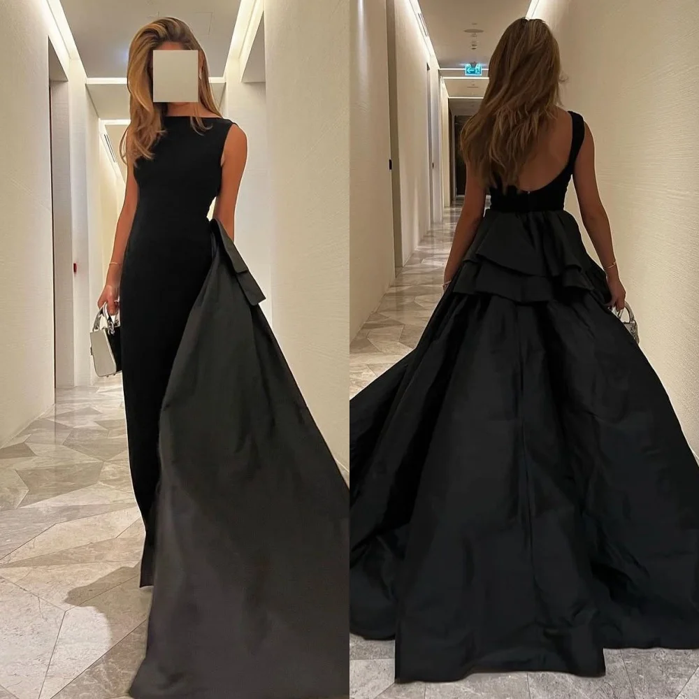 

Индивидуальные сексуальные модные джерси со складками и рюшами, длинные платья трапециевидной формы с круглым вырезом, платья на заказ, изысканные элегантные вечерние платья