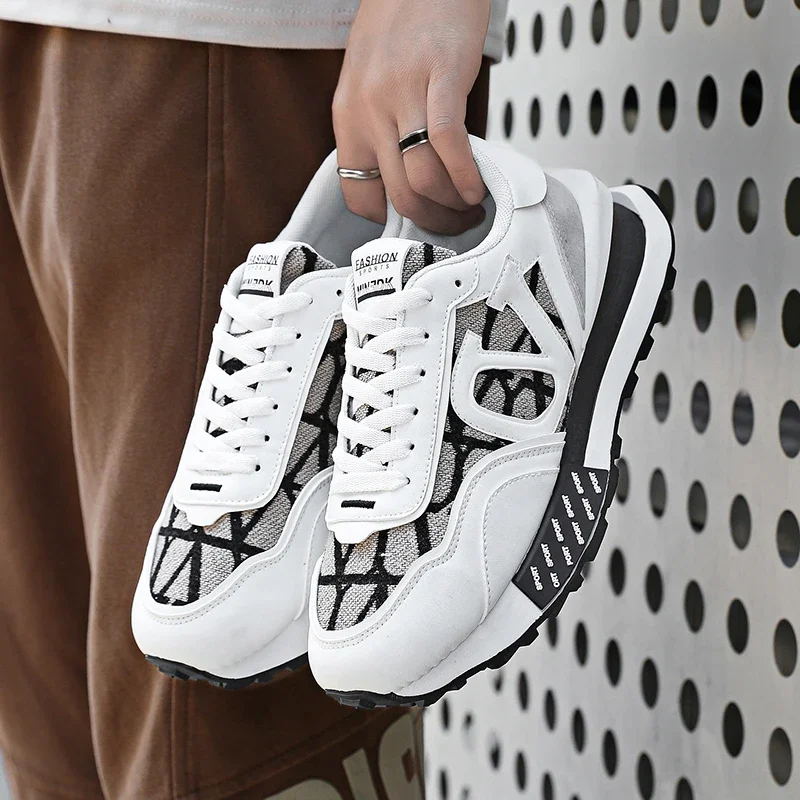 Chunky Sneakers Mens Designer Retro Running Shoes Fashion Casual Leather Fabric Breathable Height Increased Platform Sport Shoes image 3