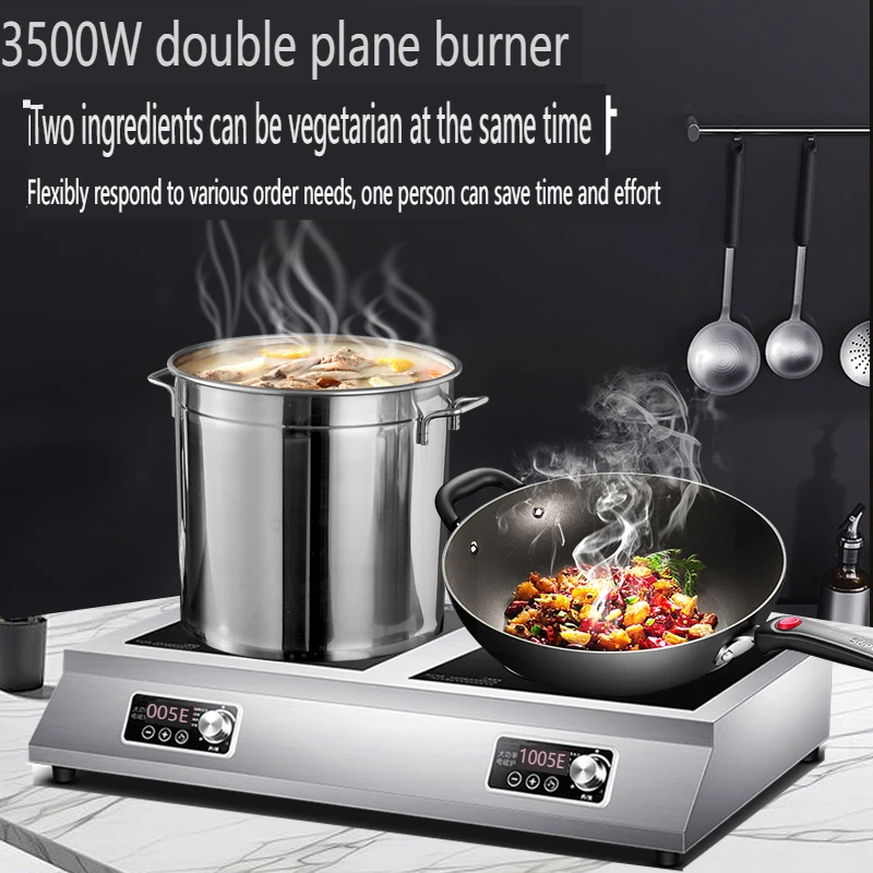 Портативная электрическая индукционная кухонная плита из нержавеющей стали, промышленная плита, варочная панель, кухонные машины
