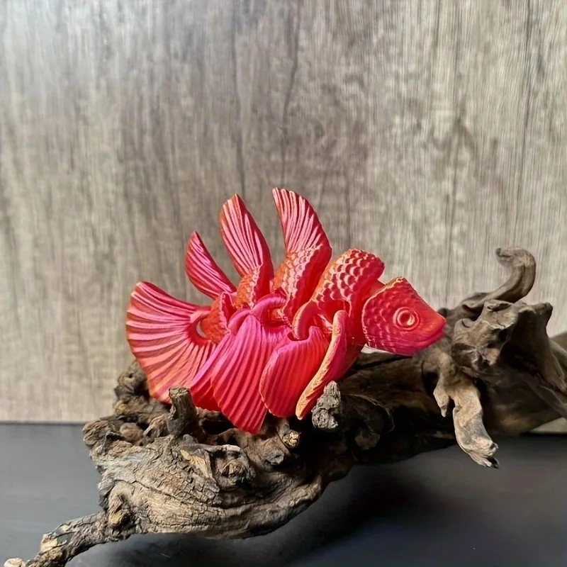 تمثال ديكور سمكة مطبوع ثلاثي الأبعاد - تصميم معقد مستوحى من الرسوم المتحركة، ديكور منزلي داخلي/خارجي من البلاستيك المتين لجميع القديسين