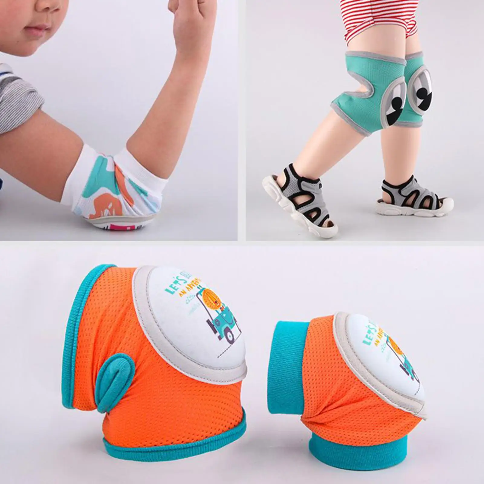 

Baby Crawling Knee Pads 0-5 Years Breathable Kids Knee Brace Protective Elastic Brace For Boys Walking Cycling Bike Skating