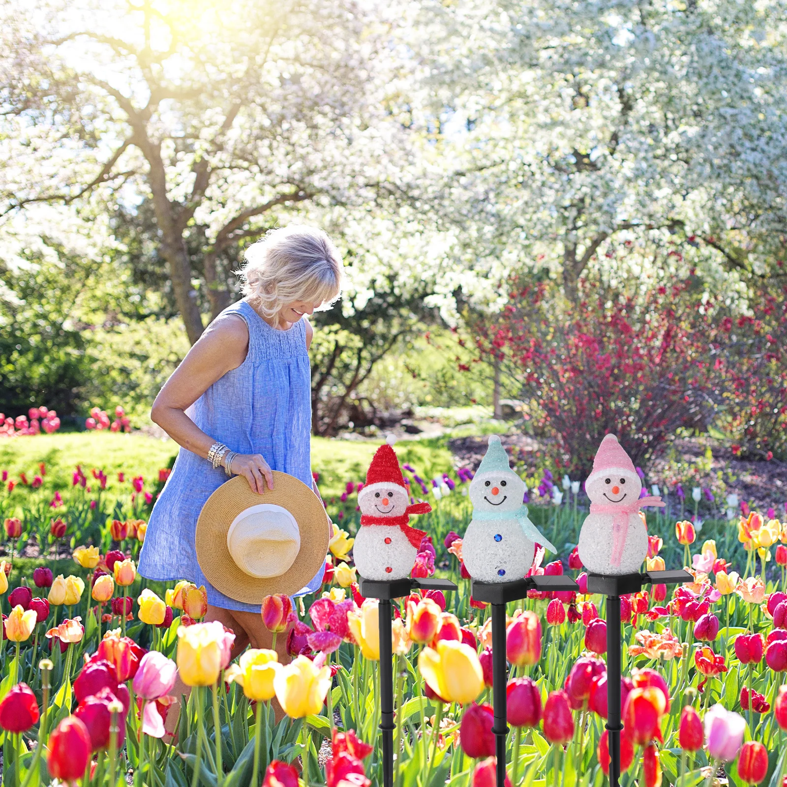 

3pcs Solar Ground Plug Lamp Ground Inserted Lamp Outdoor Waterproof Resin Christmas Light Garden Decorative Lighting