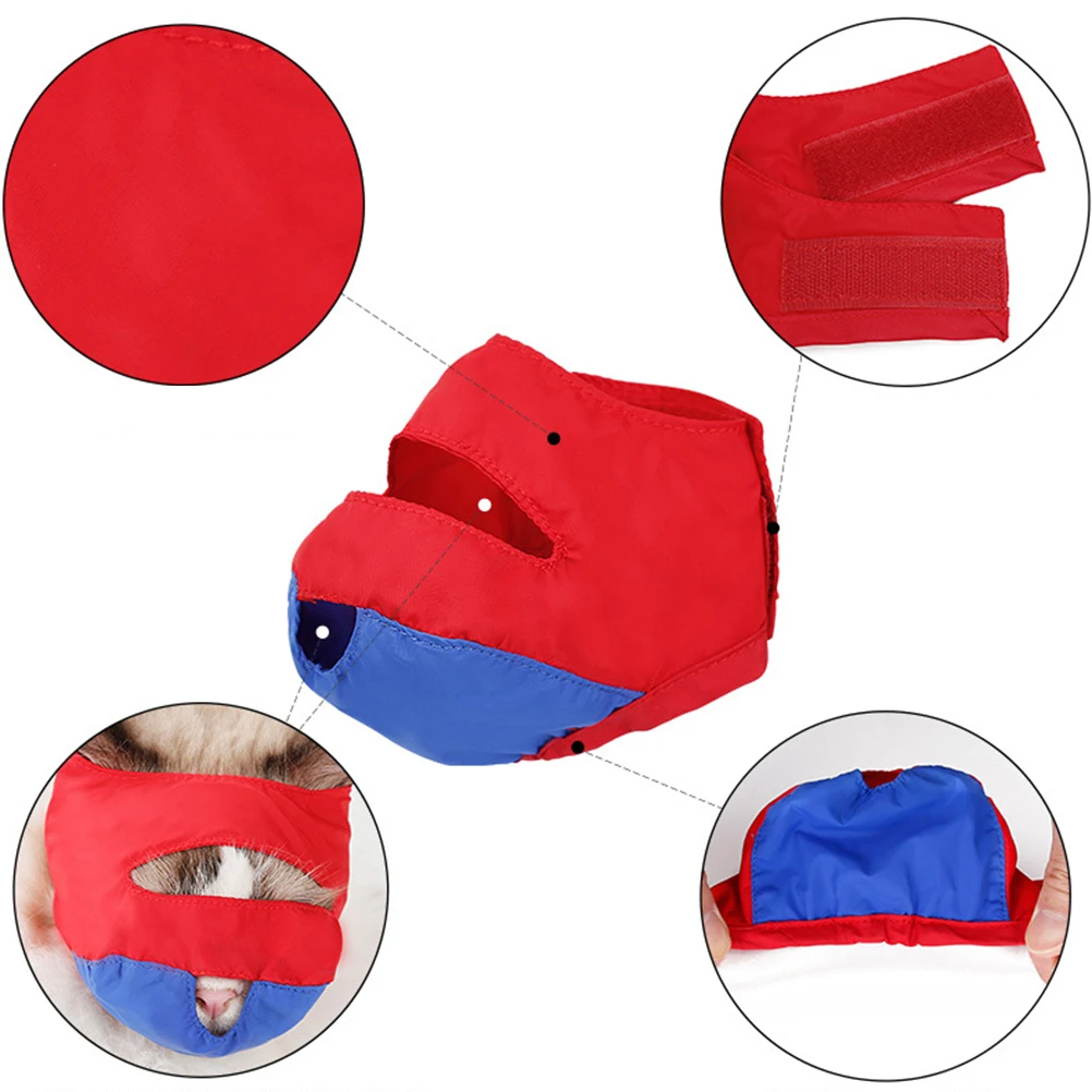 

Nylon Cat Muzzle Anti Bite Red Non Sticky Grooming Supplies for Bath Travel Treatment Pet Collar Dog Accessories